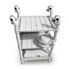 Karma Wilton salon trolley 3 tier shelves in white  upside down on white background